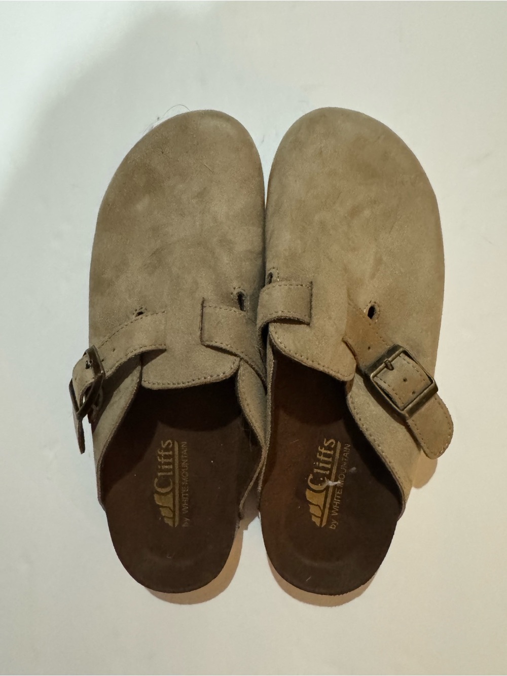 Cliffs by WHITE MOUNTAIN Kids Suede Buckle Clogs in Tan